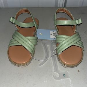 Chloe Ankle Strap Sandals Toddler Girls green Cat and Jack New